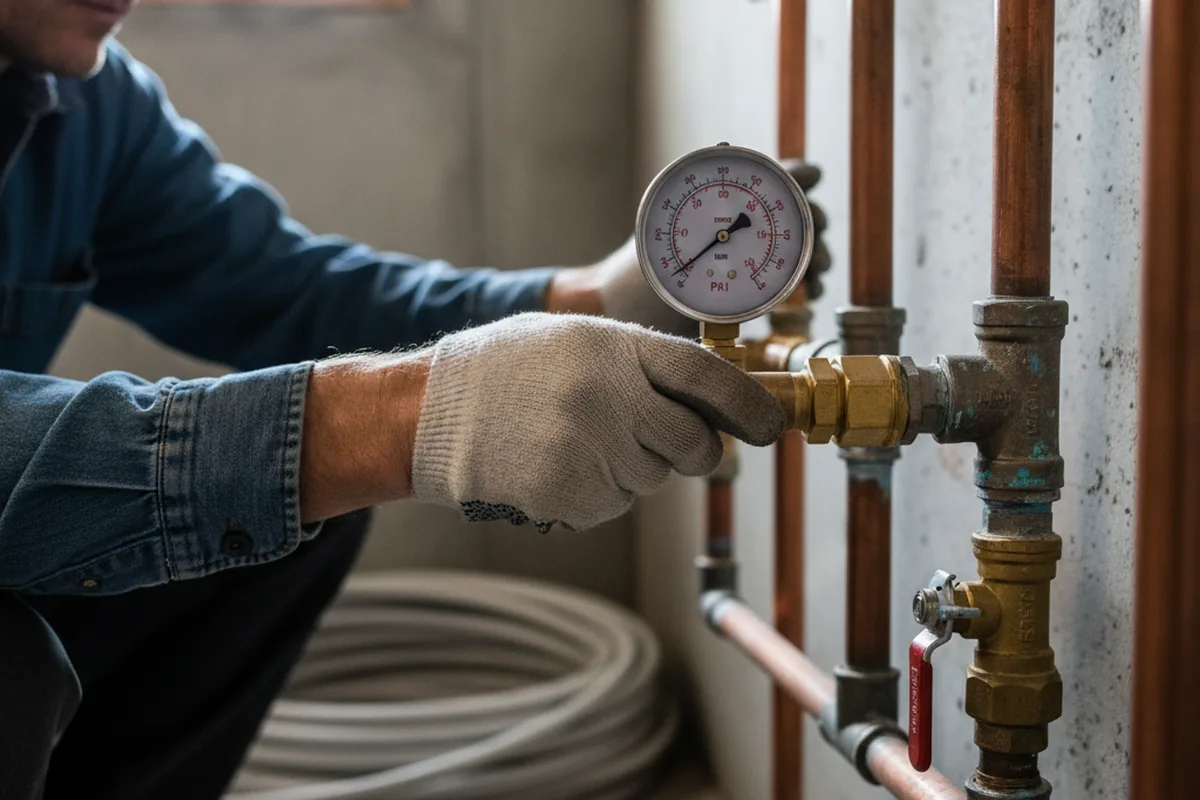 Pressure testing a repaired line during Water Line Repair in Turlock